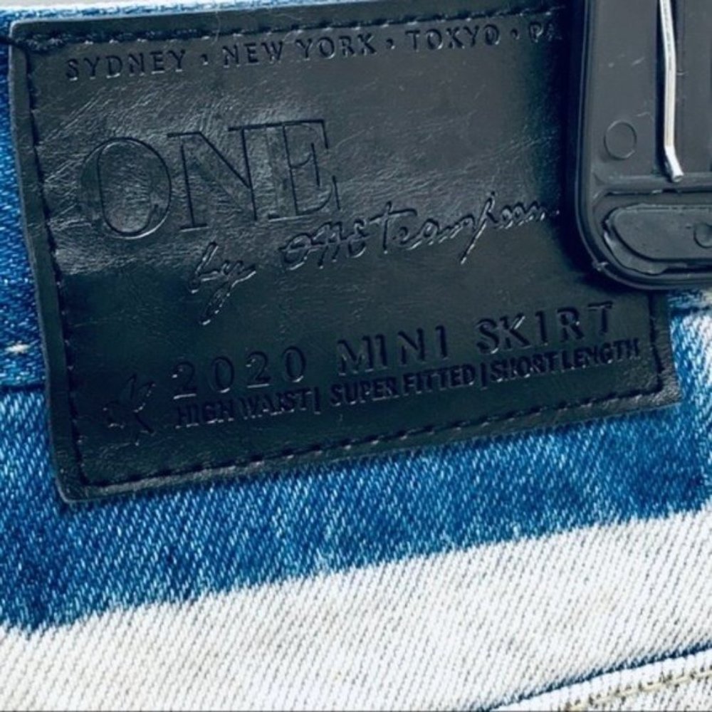 NWT One Teaspoon • High-Waist Denim Mini Skirt, 29 - Picture 16 of 16